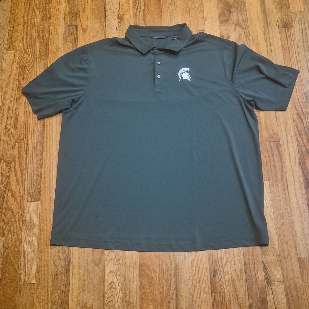 Michigan State Spartans Cutter & Buck Polo Men's 3XB Green White